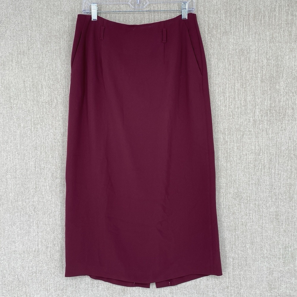 Boden Hampshire Pencil Skirt 8R Burgundy Maroon Solid Back Vent Pockets